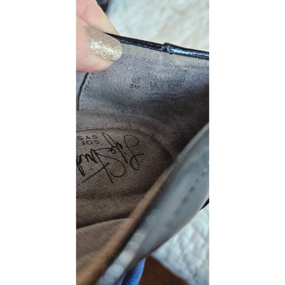 Life Stride Soft System Daisi Flats Stretch Cross Leather Women US 8M Black - Picture 3 of 4